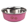 Oripet Paw Print Pink Pet Food and Water Bowl 17cm