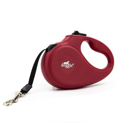 Doggie Master XSmall Retractable Dog Leash 3m Red 12kg Capacity