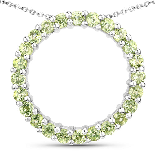 0.84 Carat Genuine Peridot .925 Sterling Silver Pendant