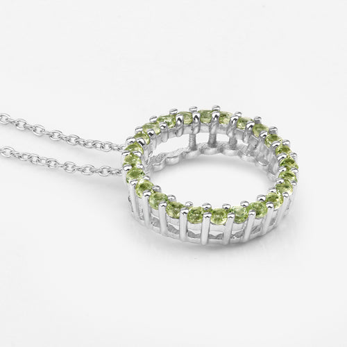 0.84 Carat Genuine Peridot .925 Sterling Silver Pendant