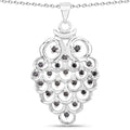 0.67 Carat Genuine Black Sapphire .925 Sterling Silver Pendant