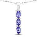 0.75 Carat Genuine Tanzanite .925 Sterling Silver Pendant