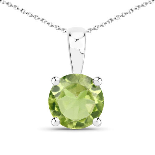 1.25 Carat Genuine Peridot .925 Sterling Silver Pendant