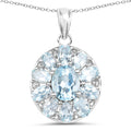 7.65 Carat Genuine Blue Topaz .925 Sterling Silver Pendant