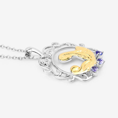 0.11 Carat Genuine Tanzanite .925 Sterling Silver Pendant
