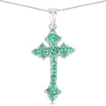 2.00 Carat Genuine Zambian Emerald .925 Sterling Silver Pendant