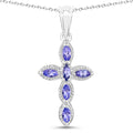 0.84 Carat Genuine Tanzanite .925 Sterling Silver Pendant