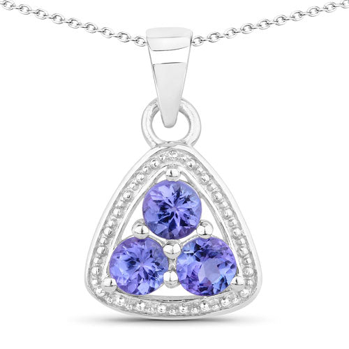 0.69 Carat Genuine Tanzanite .925 Sterling Silver Pendant