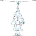 2.20 Carat Genuine Aquamarine .925 Sterling Silver Pendant