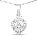 1.52 Carat Genuine White Cubic Zirconia .925 Sterling Silver Pendant