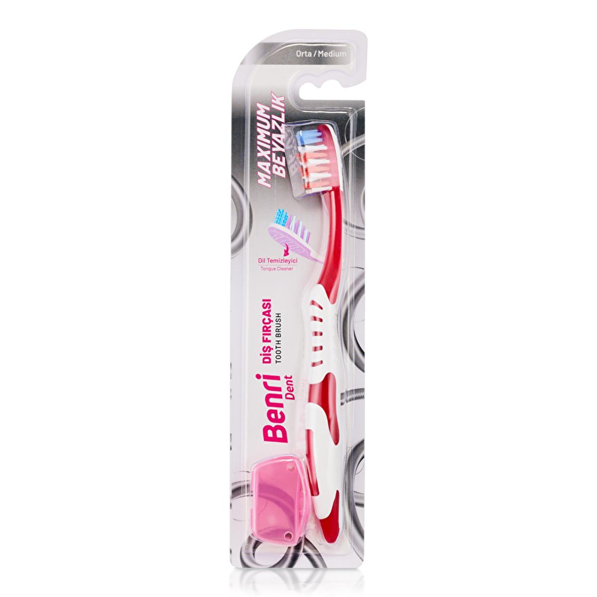 Benri Manual Toothbrush White (Medium) - Gentle Oral Care for Adults