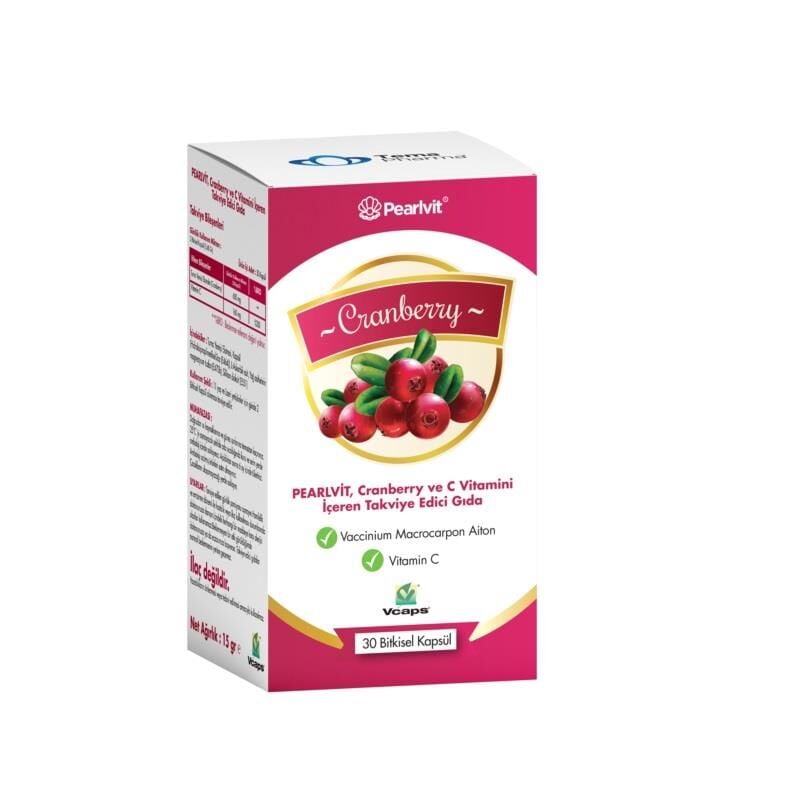 Pearlvit Cranberry Dietary Supplement with Vitamin C 30 Capsules