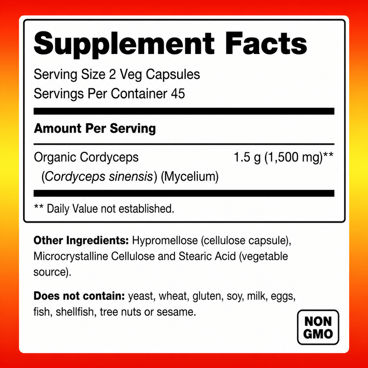 Penta Vitals Cordyceps 750 mg  90 Veg Caps