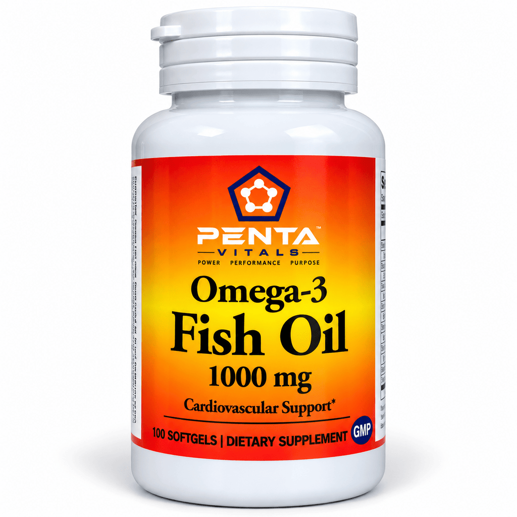 Penta Vitals Omega-3 Fish Oil 1000mg – EPA & DHA | 100 Softgels