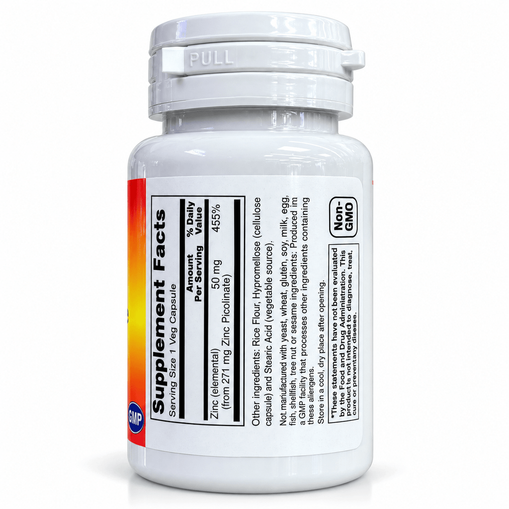 Penta Vitals Zinc Picolinate 50mg – Immune Support | 60 Veg Capsules
