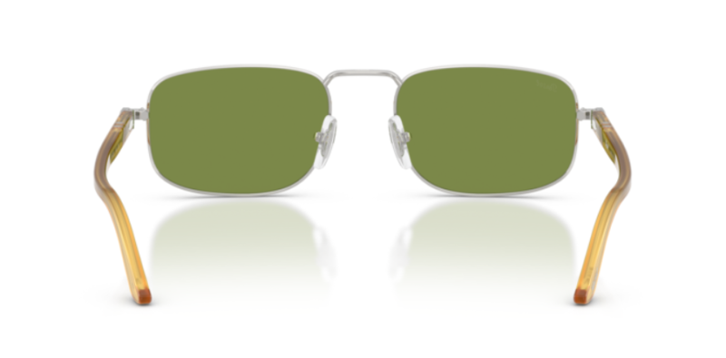 Persol 0PO1027S Silver Green Lens Men Sunglasses 56mm