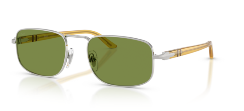 Persol 0PO1027S Silver Green Lens Men Sunglasses 56mm