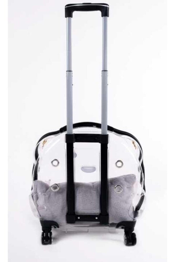 Pet Pretty Clear Rolling Pet Carrier for Cats and Dogs