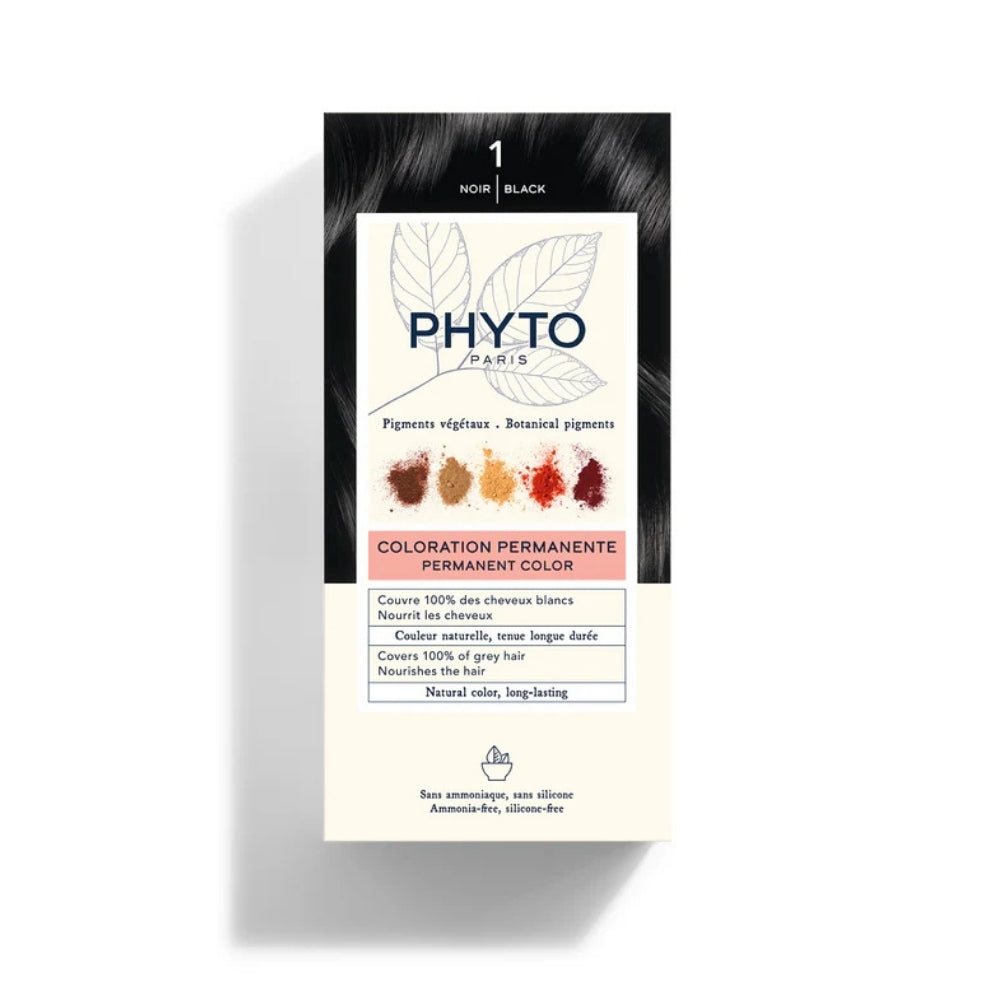 Phyto Color 1 Permanent Hair Color Black 100% Gray Coverage