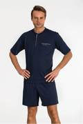 Pierre Cardin 5370 Cotton 3-Piece Pajama Set in Navy
