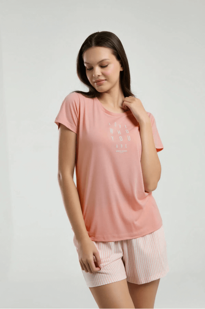 Pierre Cardin 9010-S Coral Shorts Set for Loungewear