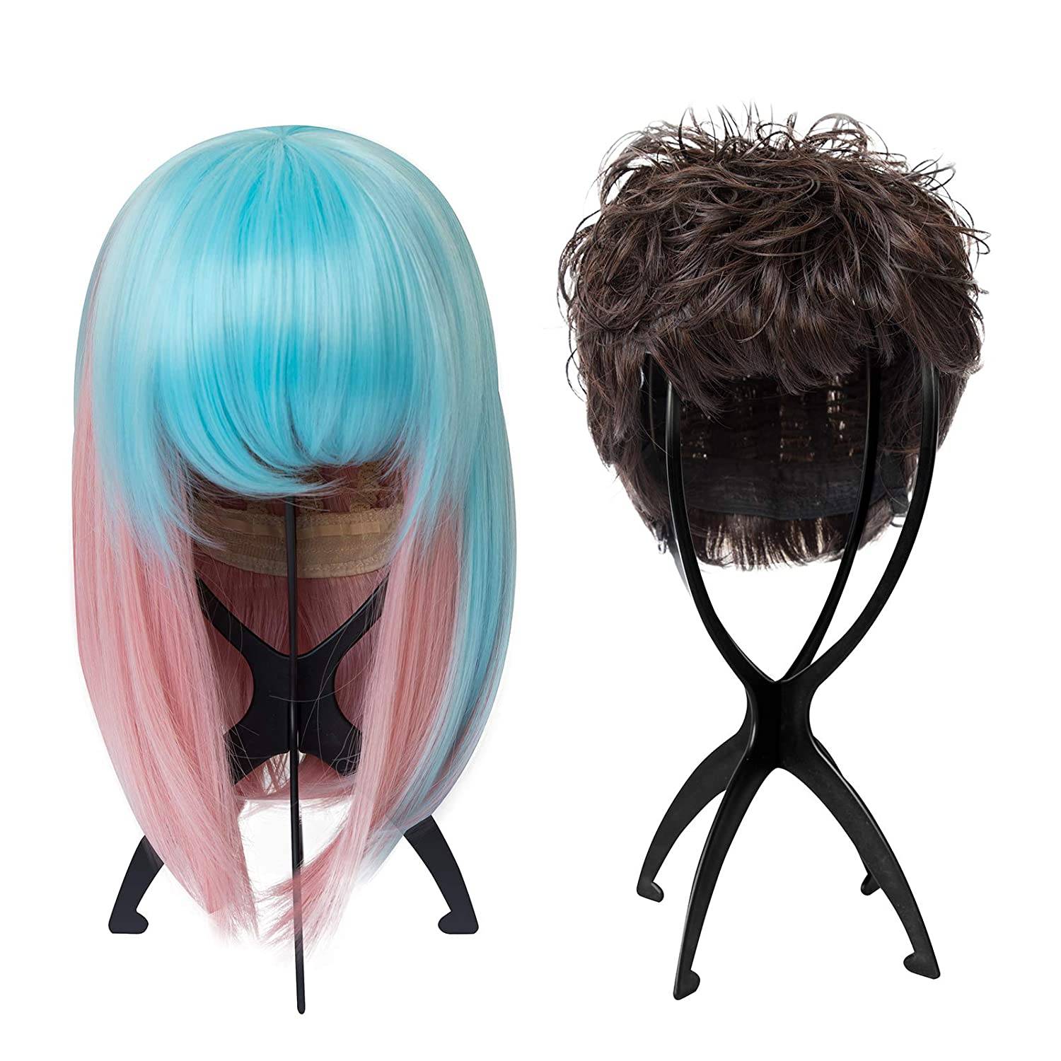 Unique Plastic Wig Stand Black
