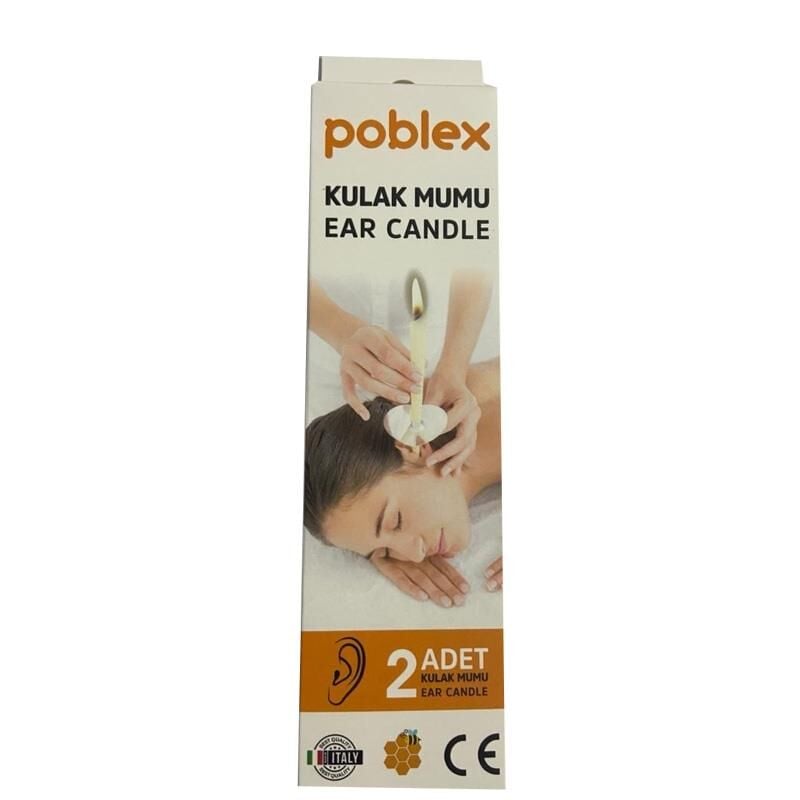 Poblex Ear Candle Natural Wax Cleaning Cones 2 Pieces