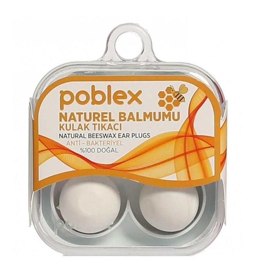 Poblex Natural Beeswax Ear Plugs for Babies 4 Count