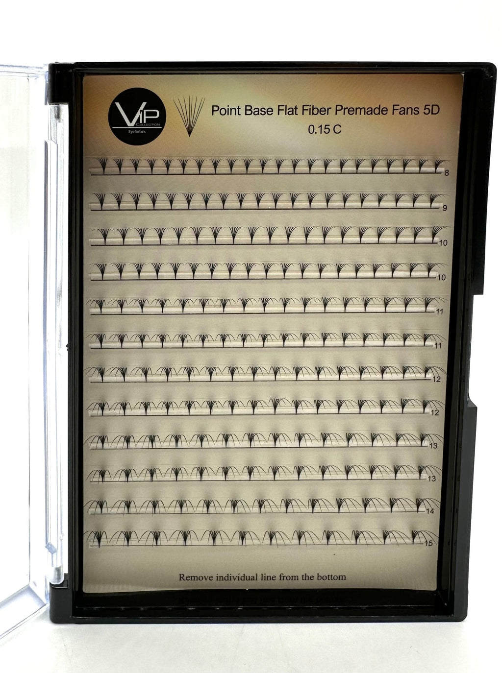 VIP Point Base Flat Fiber Premade Fans 12 Lines 9cm 5D 8D