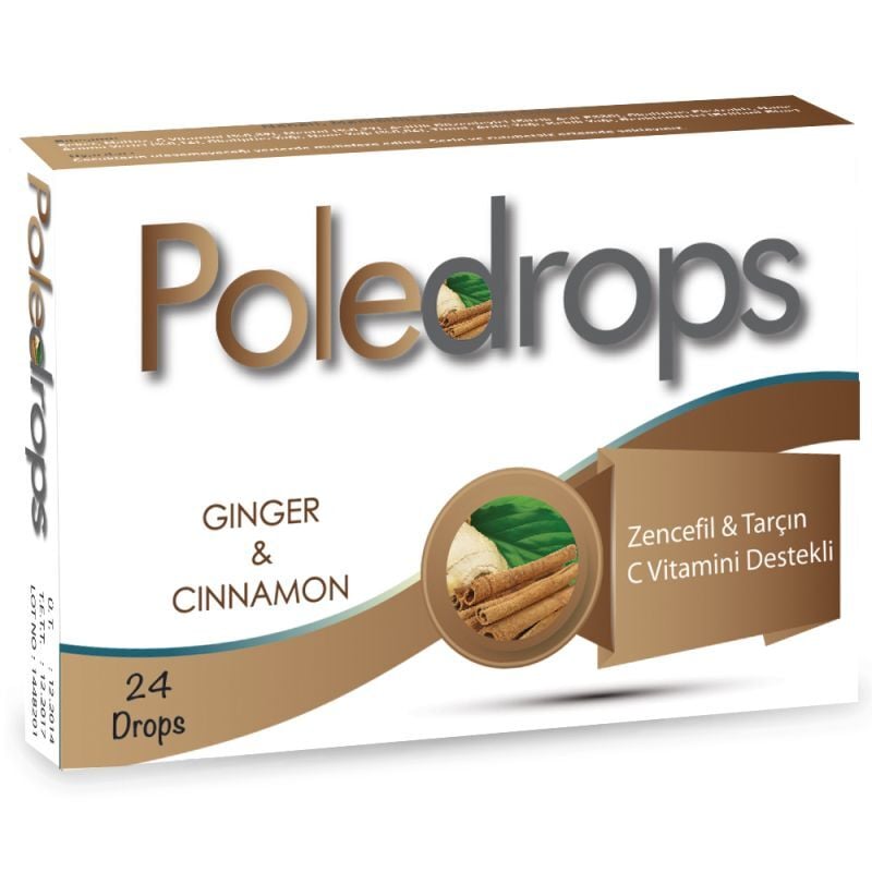 Deniz Pharma PoleDrops Ginger & Cinnamon Vitamin C Lozenges 24ct