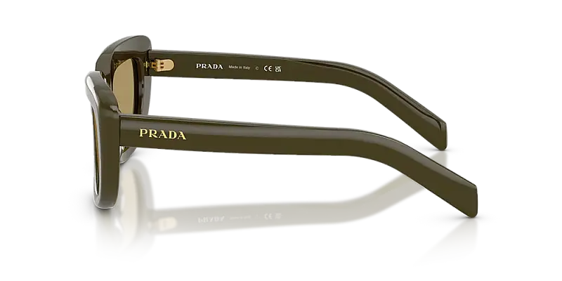 Prada 0PR D07S Women's Square Sunglasses with Gold Accents 53mm