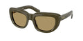 Prada 0PR D07S Women's Square Sunglasses with Gold Accents 53mm