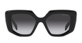 Prada 14Z 1AB-09S Black Square Sunglasses with Gradient Lenses