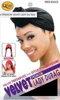Qfitt Premium Velvet Lady Du-Rag Durag Black (9003) Hair Wrap