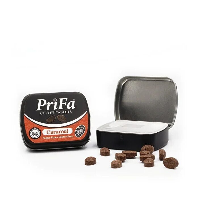 Prifa Sugar-Free Caramel Coffee Tablets Energy Support 15 Count