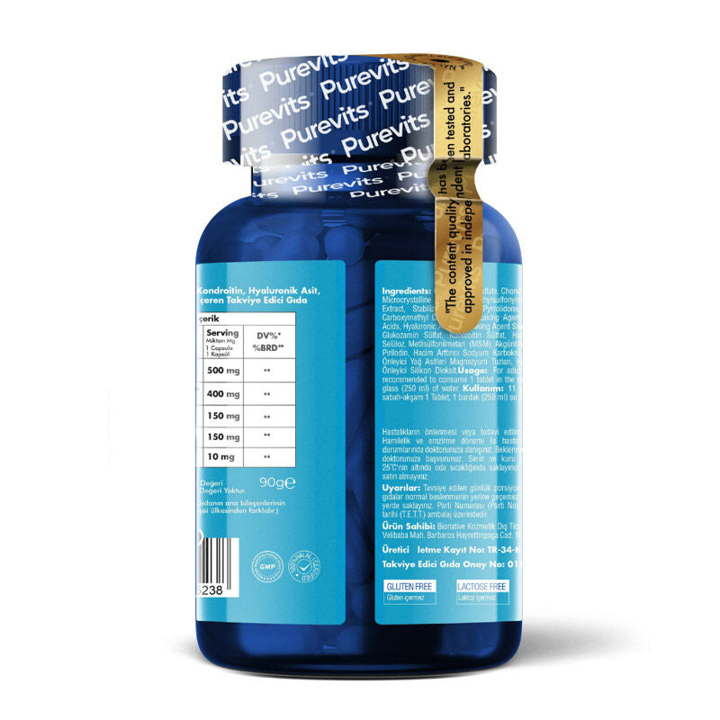 Purevits Glucosamine Chondroitin MSM Joint Support 60 Tablets