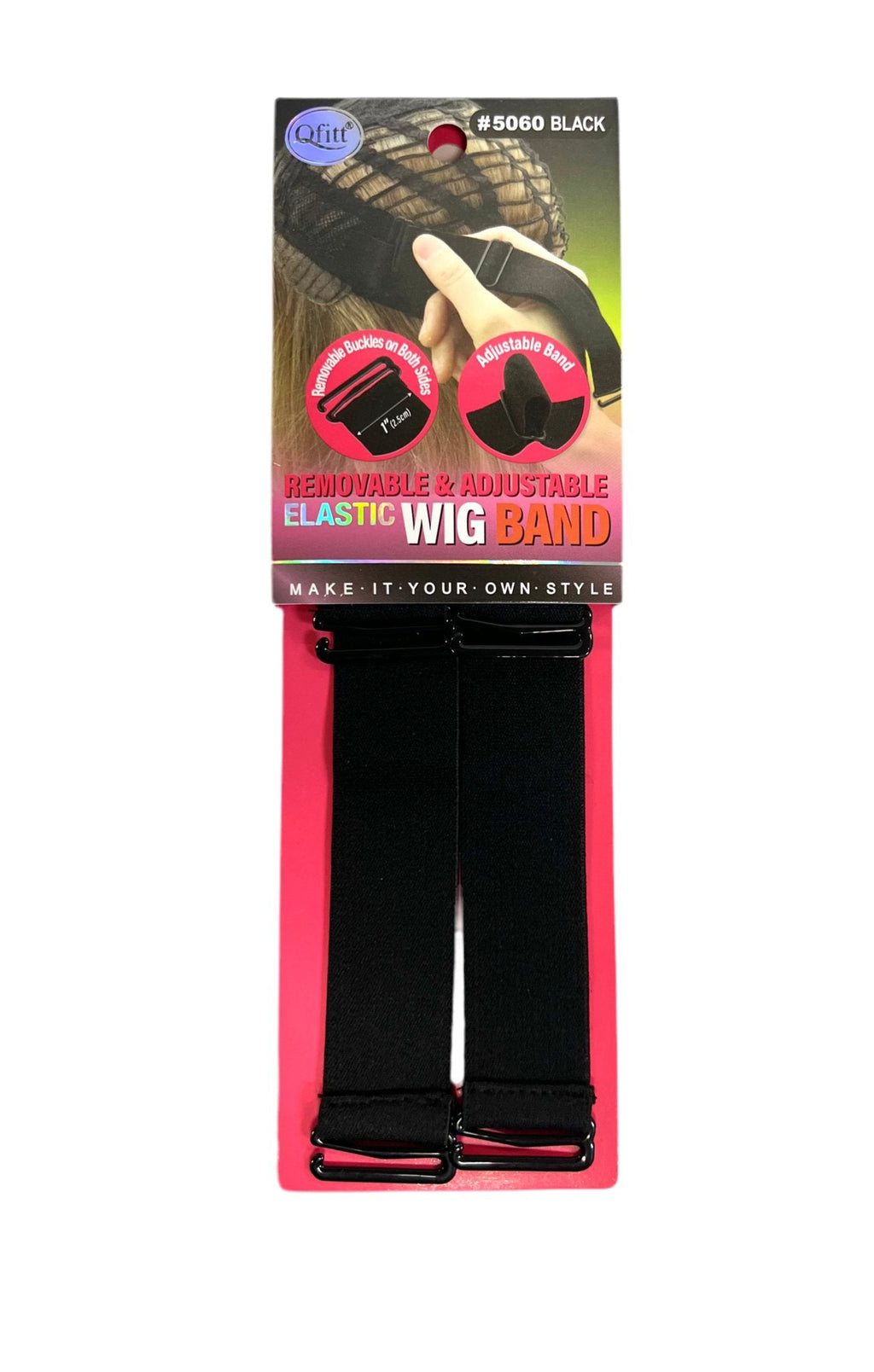 Qfit Removable & Adjustable Elastic Wig Band Black