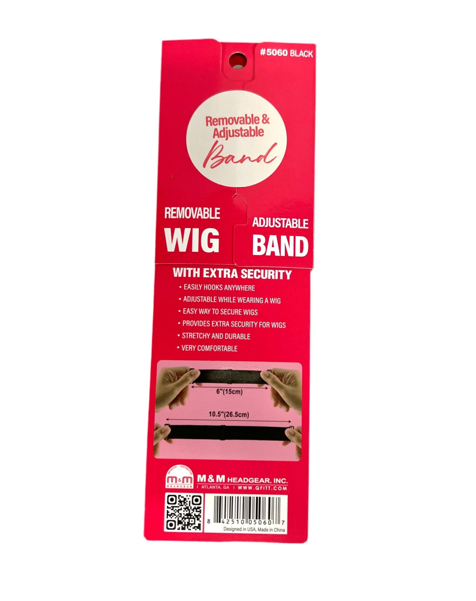 Qfit Removable & Adjustable Elastic Wig Band Black