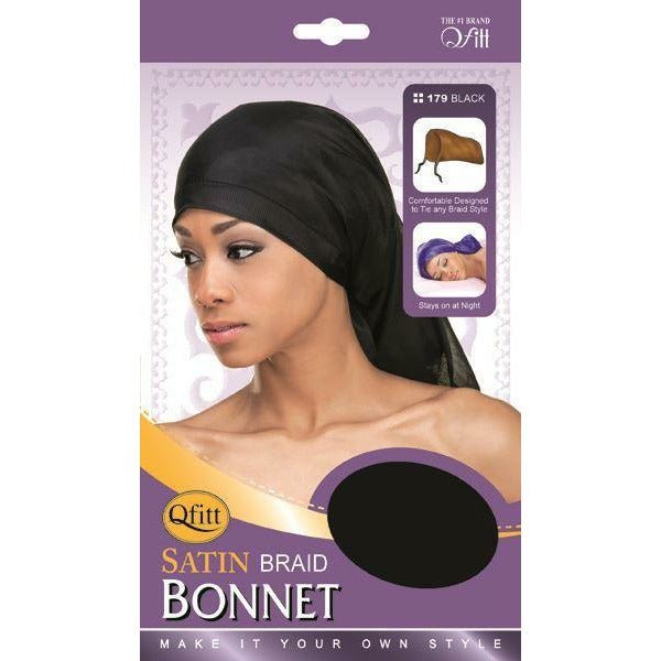 Qfitt Satin Braid Bonnet 179 Hair Bonnet Cap for Braids