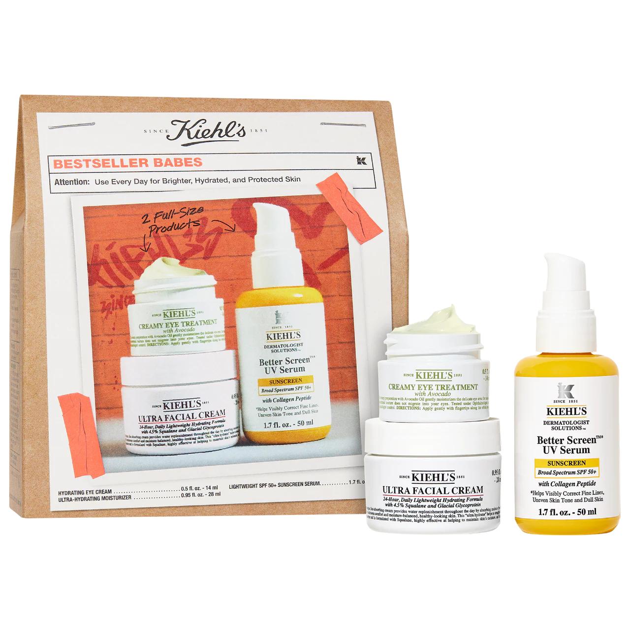 Kiehl's Bestseller Skincare Gift Set - Moisturizing, UV Protection, Paraben-Free