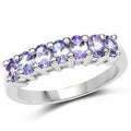 1.19 Carat Genuine Tanzanite .925 Sterling Silver Ring