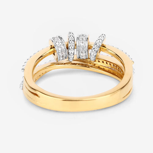 0.20 Carat Genuine White Topaz .925 Sterling Silver Ring