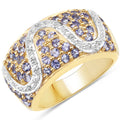 1.38 Carat Genuine Tanzanite .925 Sterling Silver Ring