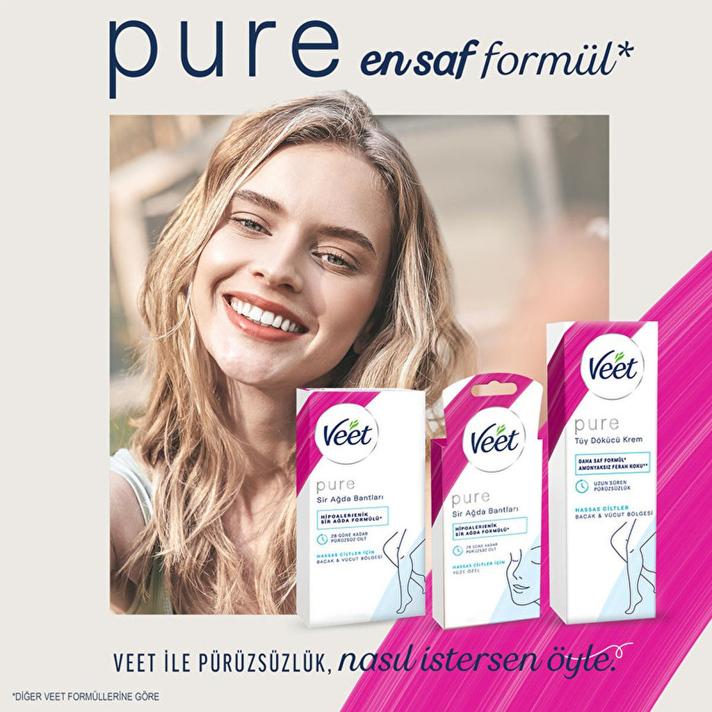 Veet Pure Hair Removal Cream - Ammonia-Free, Quick 4-6 Min Application, Sensitive Skin Friendly