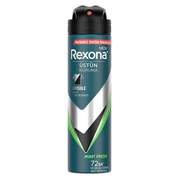 Rexona Men Invisible Mint Fresh 72h Deodorant Spray - Long Lasting Antiperspirant for Active Men
