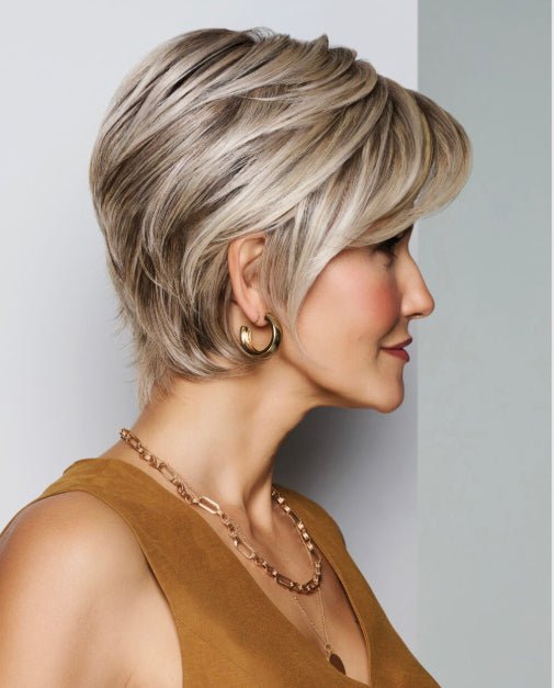 Raquel Welch Sheer Luxury Collection Posh Premier Short Boycut Wig, Luxlite Cap, Average, RL14/22 Pale Gold Wheat