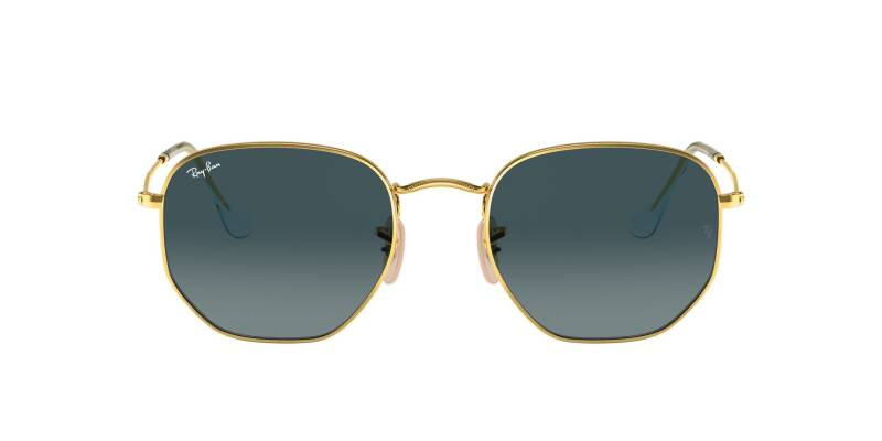 Ray-Ban 0RB3548N Hexagonal Blue Lens Metal Sunglasses 51mm