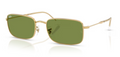 Ray-Ban 0RB3746 Square Sunglasses Gold Frame Green Lens 59mm
