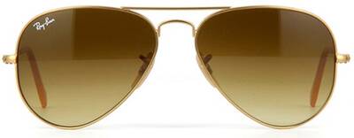 Ray-Ban 3025 Aviator Gold Metal Gradient Brown Sunglasses 58mm