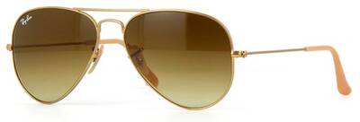 Ray-Ban 3025 Aviator Gold Metal Gradient Brown Sunglasses 58mm